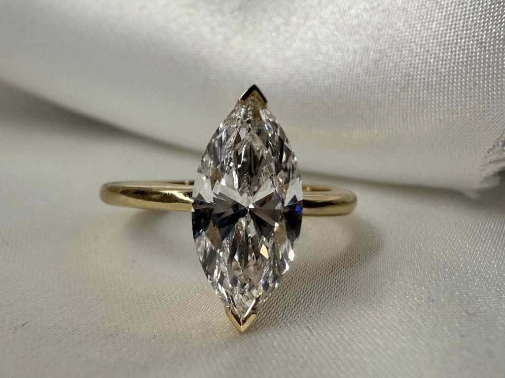 14KY 2.01ct Marquise Lab Grown Diamond Engagement Ring