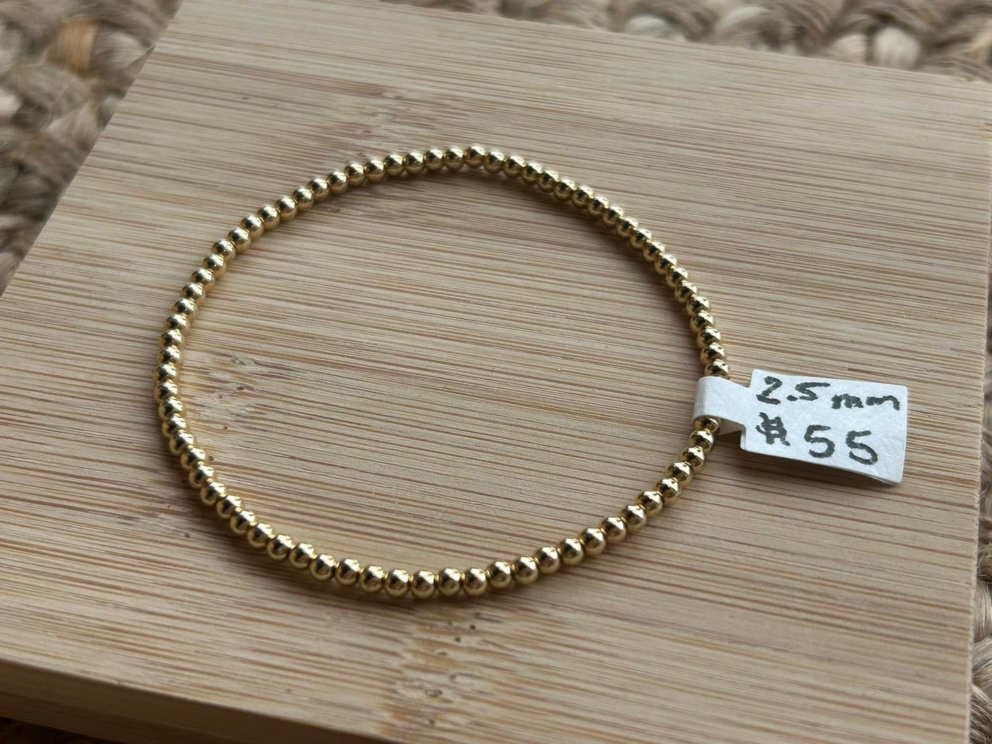 2.5mm Gold Stretch Bracelet