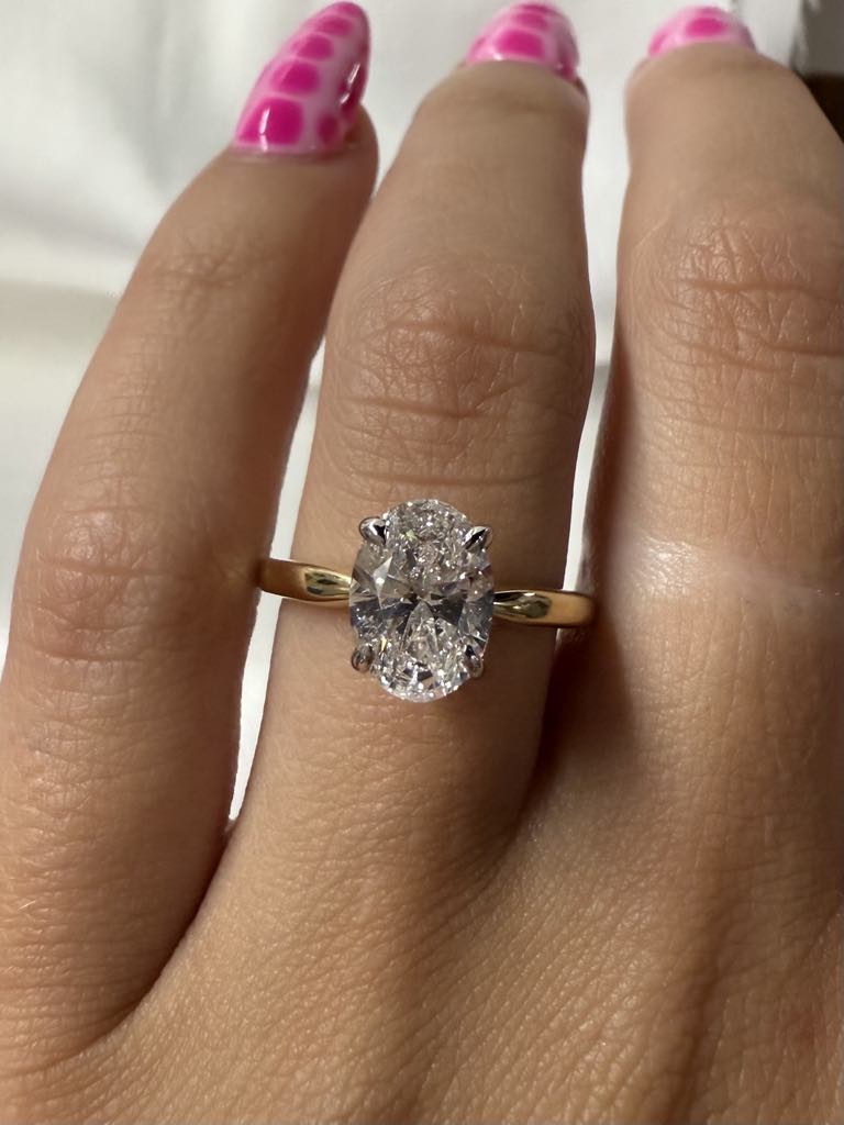 14KY 2ct Oval Lab Grown Diamond Engagement Ring