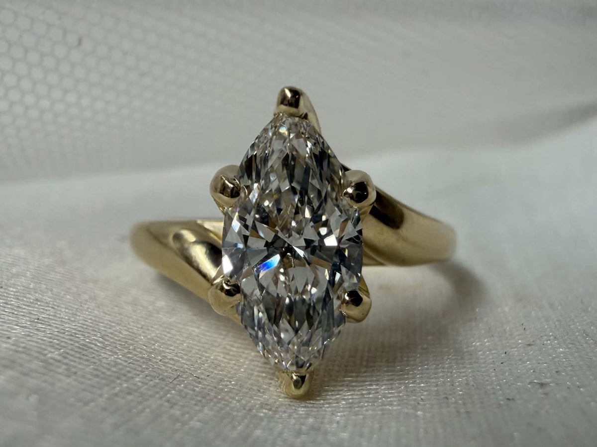 14KY 1.51ct Marquise Lab Grown Diamond Engagement Ring