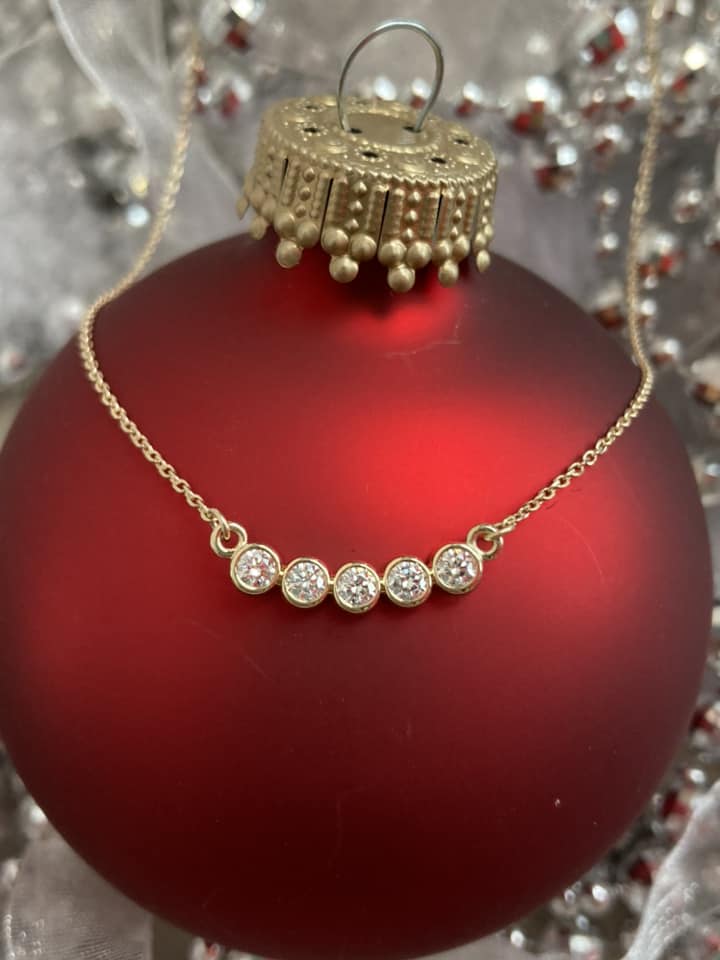 14K Yellow Gold and Diamond necklace