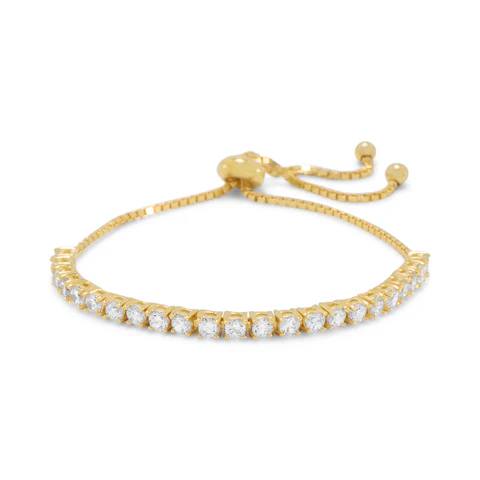 Gold Plated CZ Bolo bracelet