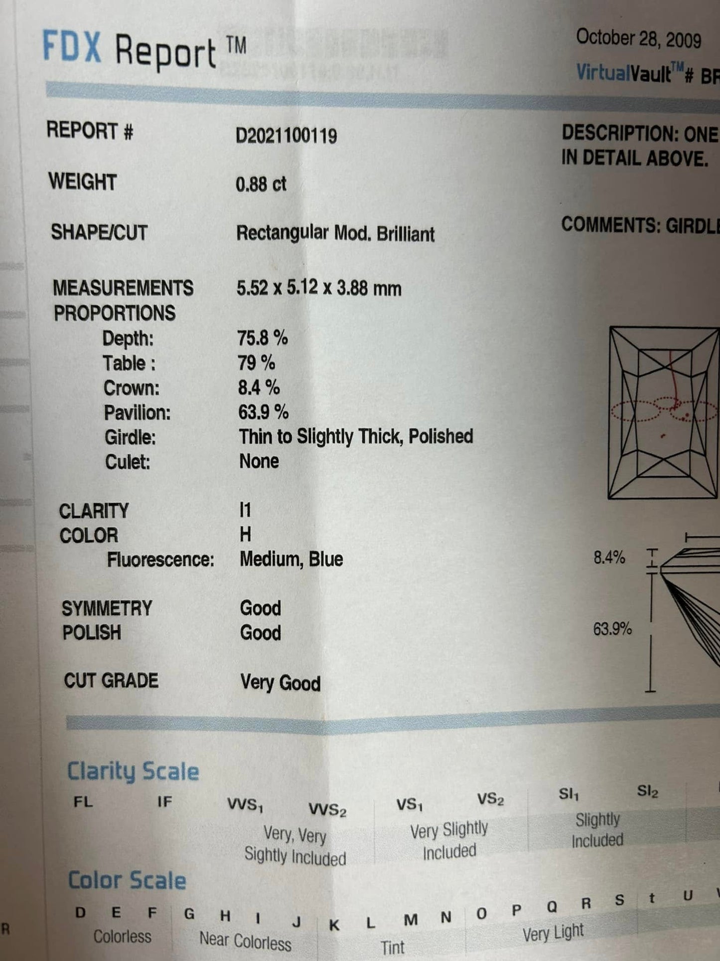 14KW Gold and Natural Diamond. Main Diamond is a 0.88ct H/I1.