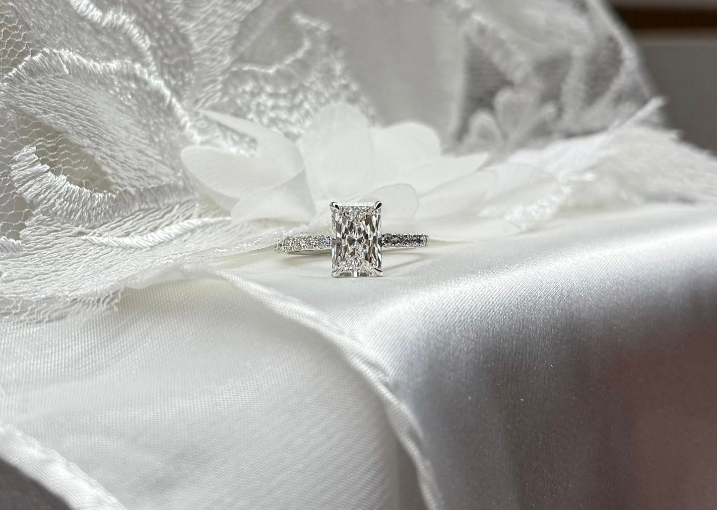 14KW 2.06ct Radiant Cut Lab Grown Diamond Engagement Ring