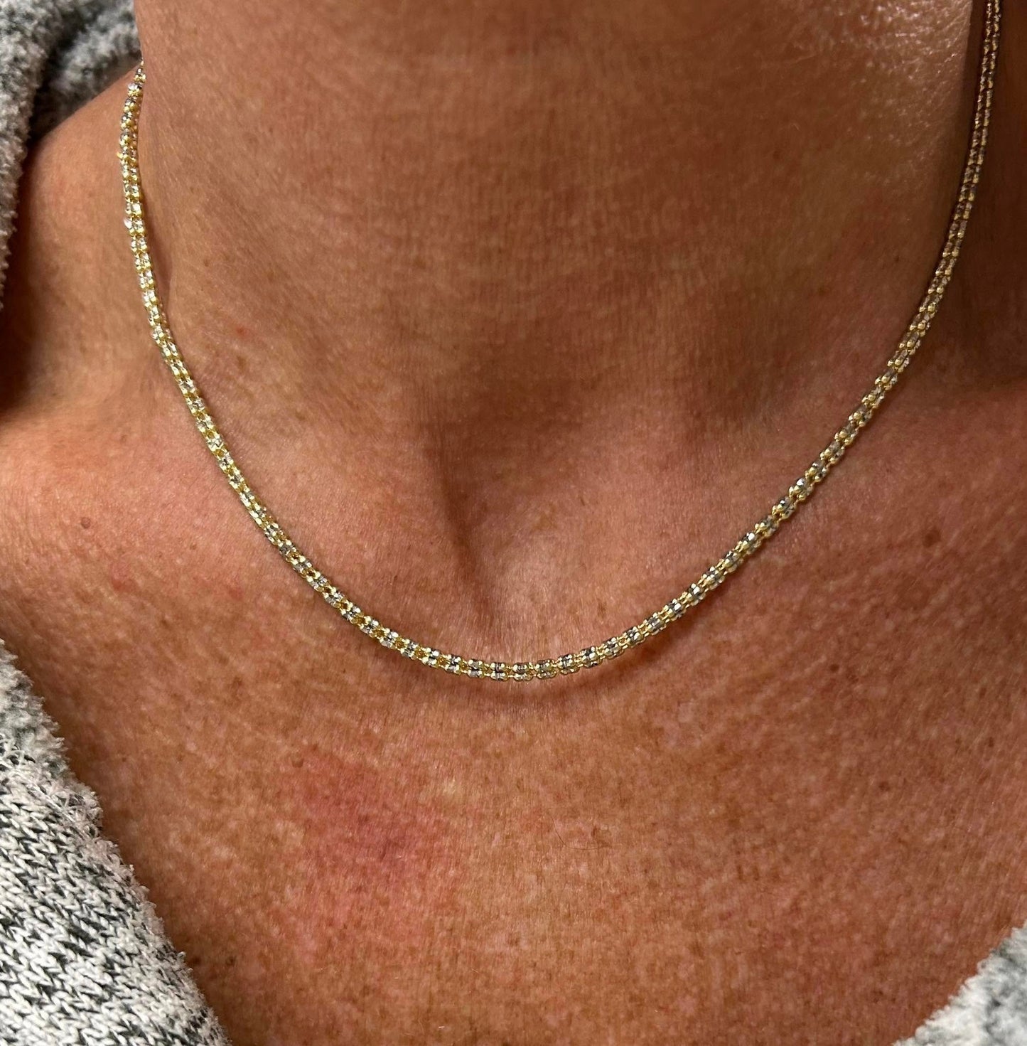 14K yellow and white gold ICE necklace