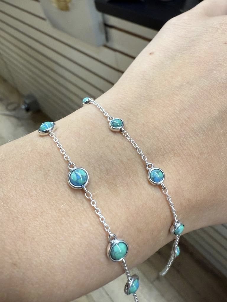 Sterling Silver and Turquoise 6-Station Bracelets