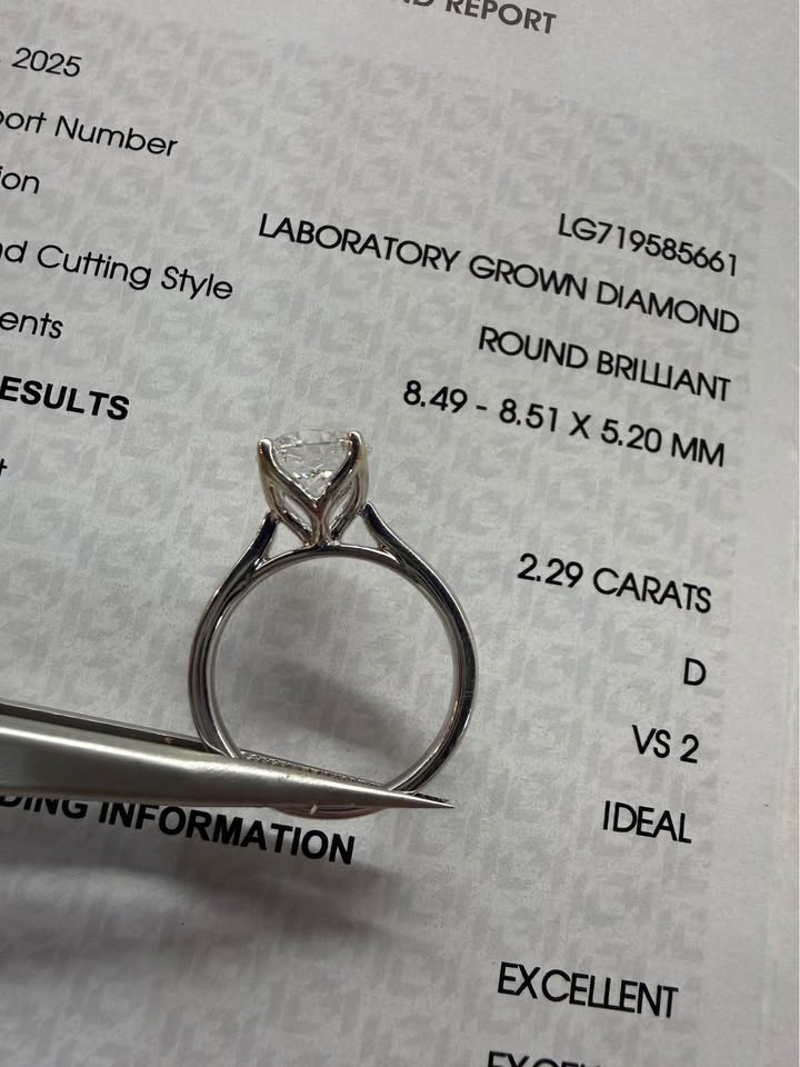 14KW 2.29ct Round Lab Grown Diamond Engagement Ring
