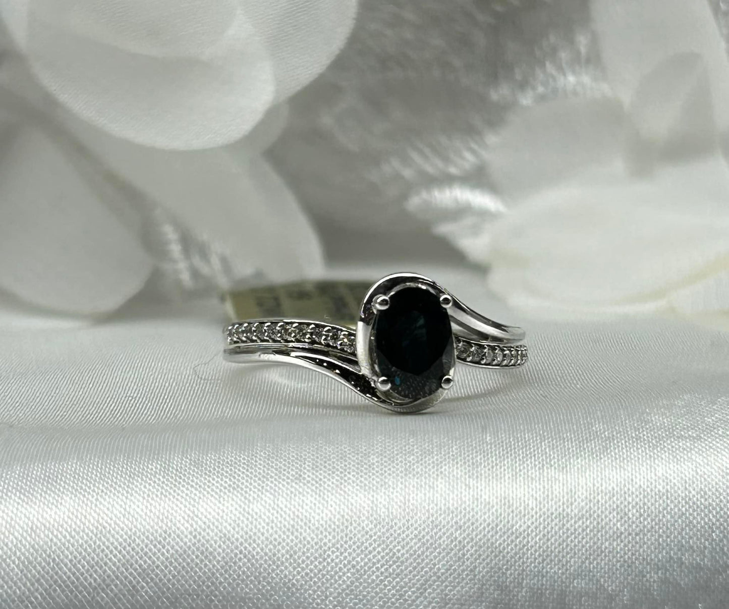 14KW Genuine Sapphire and Diamond Ring