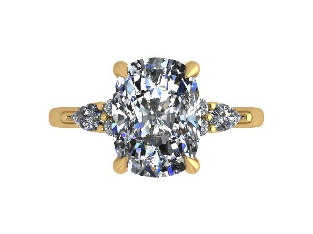 3.84ct Cushion Cut Custom Ring