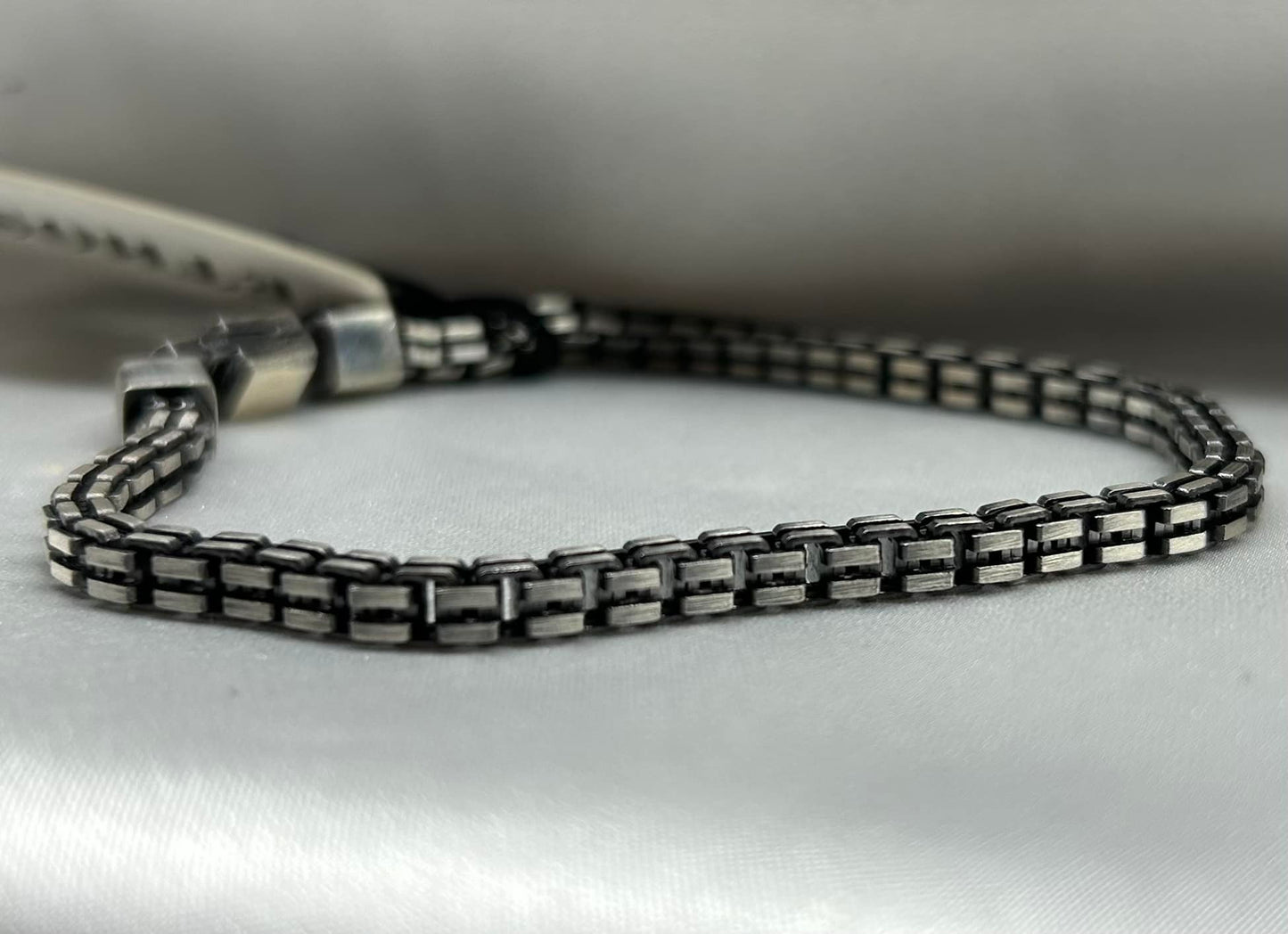 Italian made Men's Gun Metal 8.5" bracelet