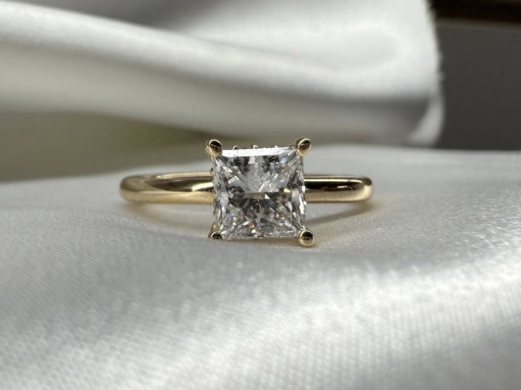 14KY 1.04ct Princess Cut Lab Grown Diamond Engagement Ring