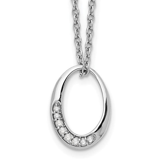 Diamond Open Oval Necklace