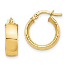 4.5mm 10K Gold Hoop Earrings