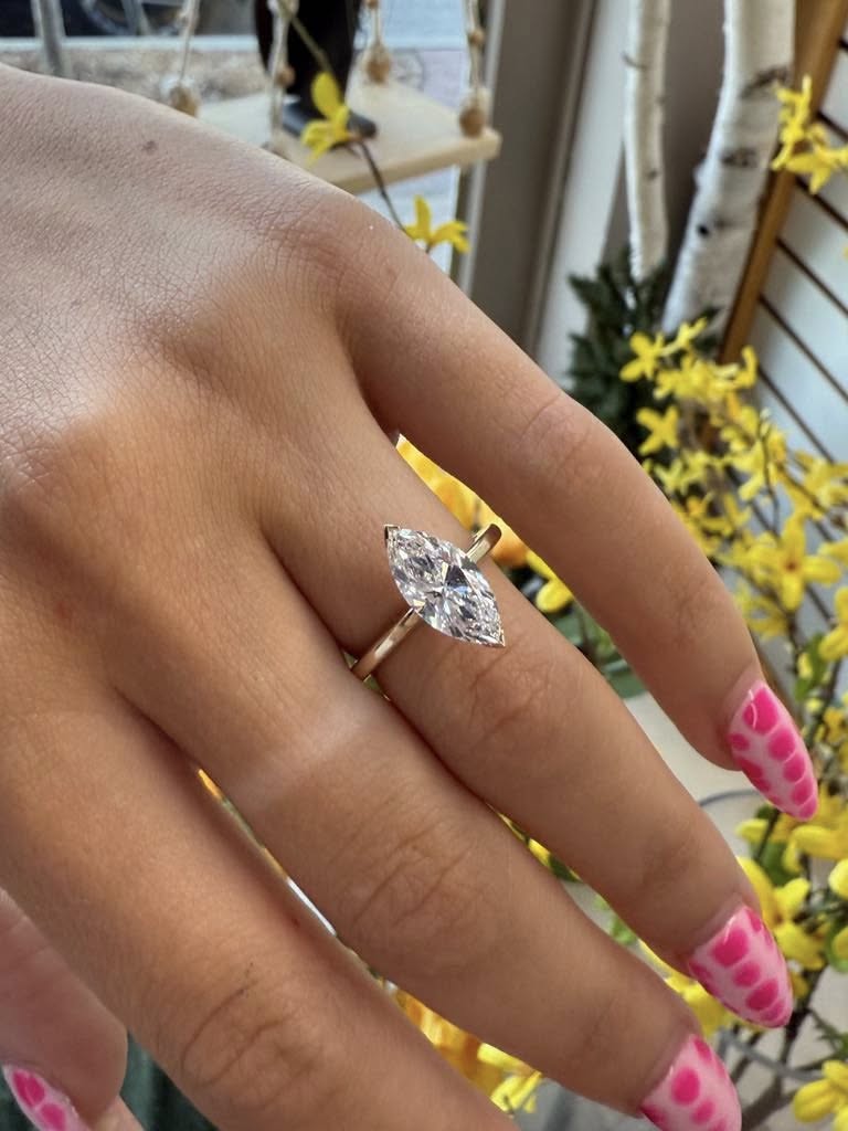 14KY 2.01ct Marquise Lab Grown Diamond Engagement Ring