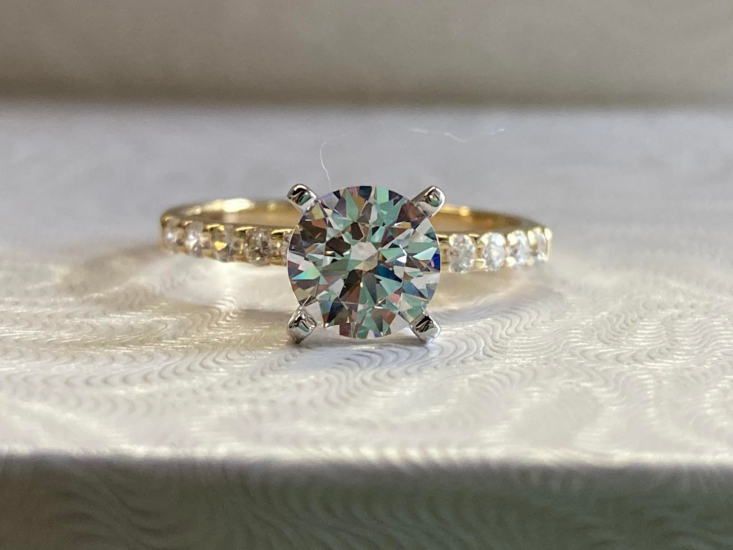 14KY 1/4ct Diamond Ring - 1ct Round main Diamond