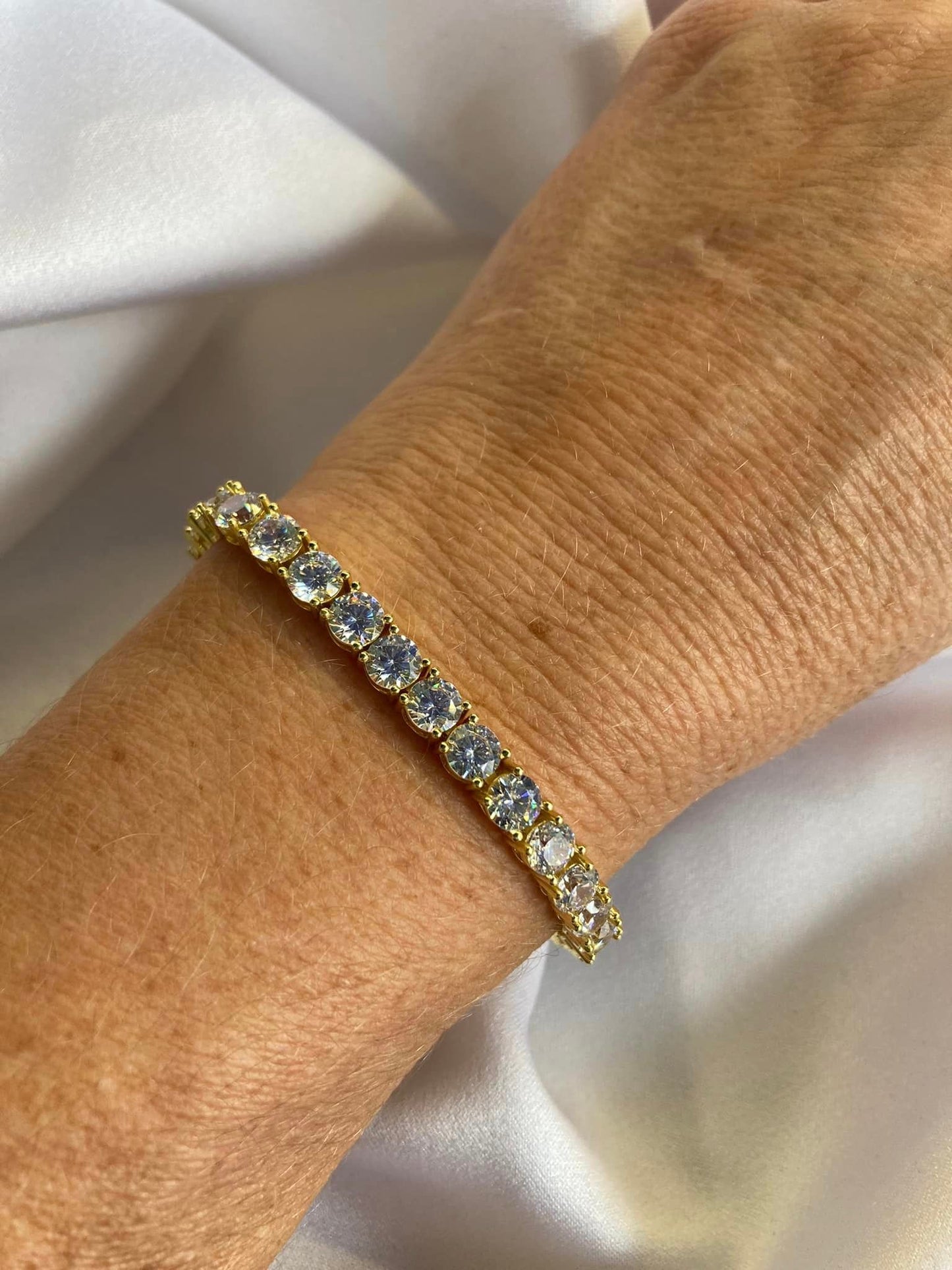 Gold Plated CZ Bolo bracelet