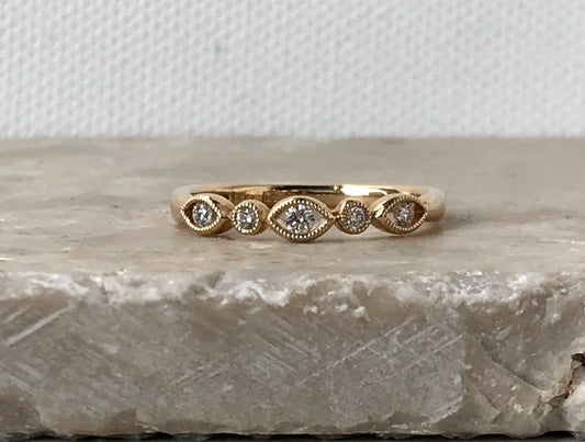14K Yellow Gold Diamond Stackable Band $349