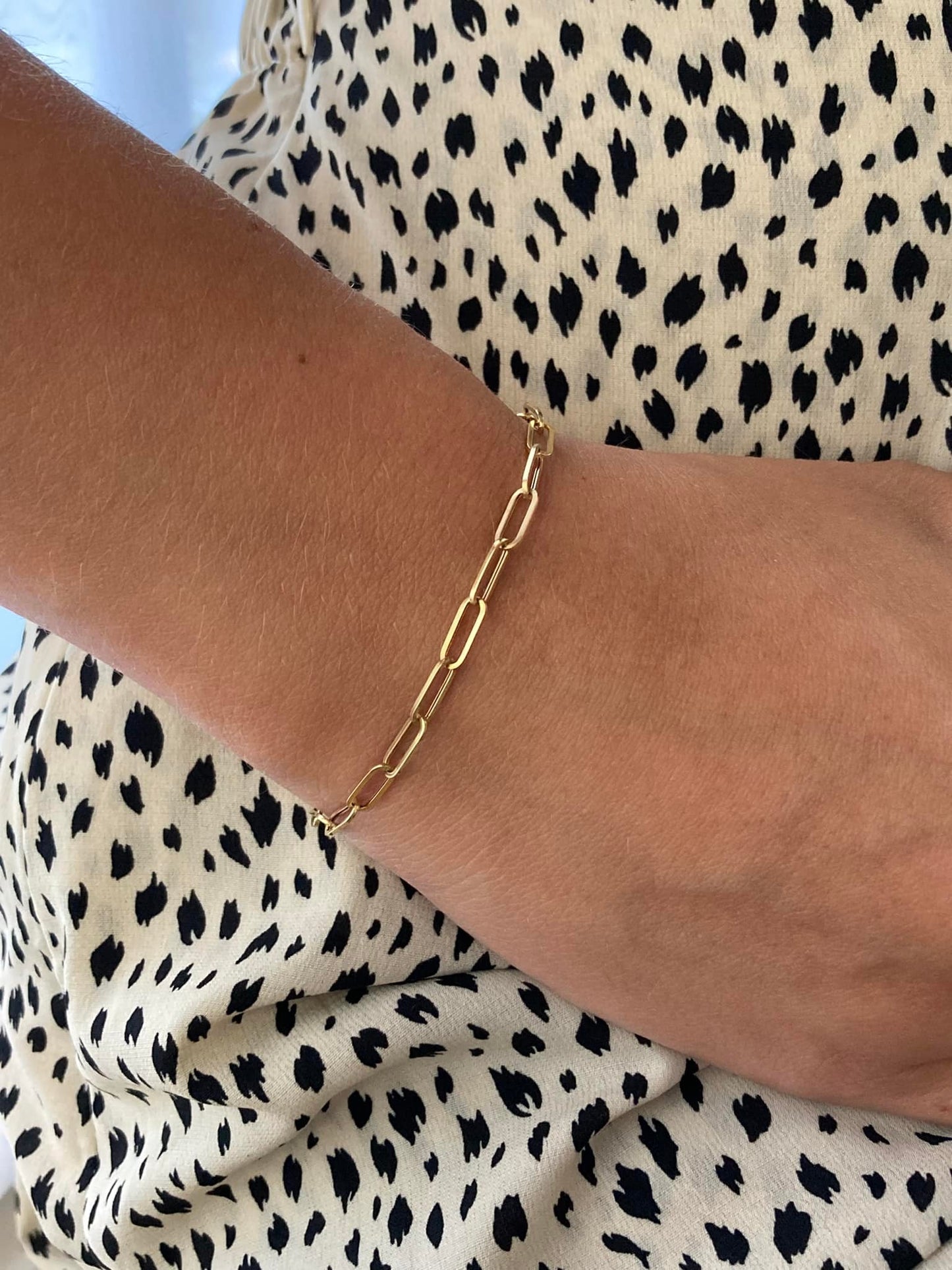 14KY Paperclip Bracelet