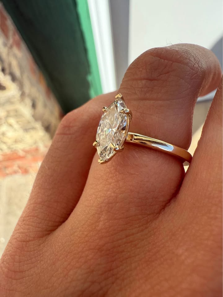 14KY 1.04ct Marquise Lab Grown Diamond Engagement Ring