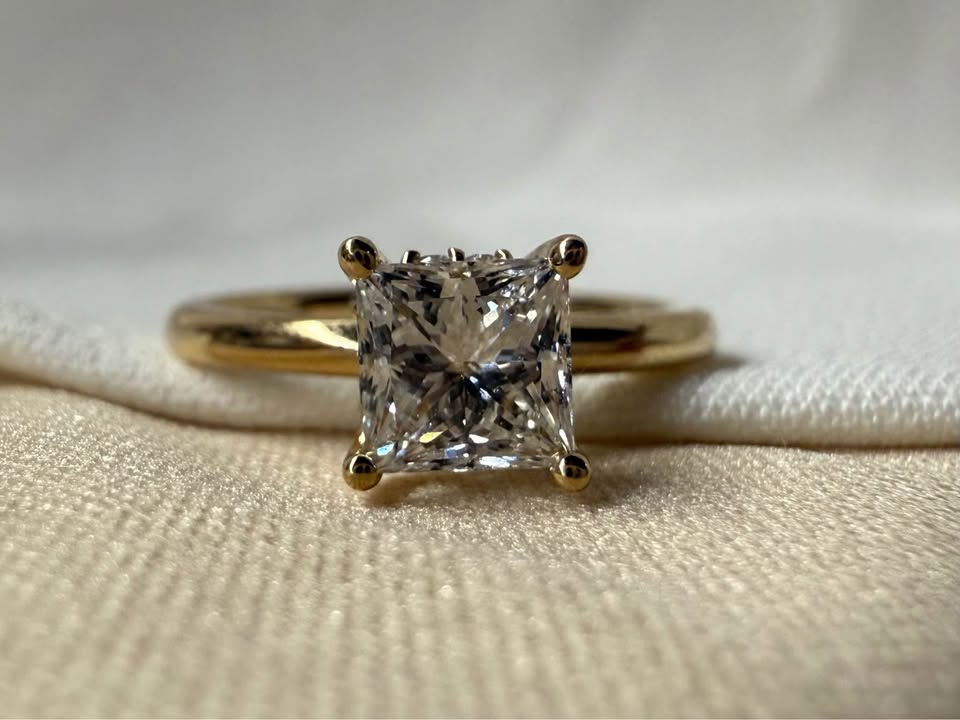 14KY 1.04ct Princess Cut Lab Grown Diamond Engagement Ring