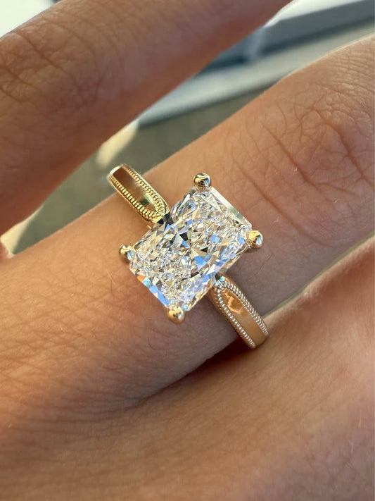 14KY 1.40ct Radiant Cut Lab Grown Diamond Engagement Ring