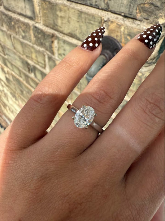 14KW 1.44ct Oval Lab Grown Diamond Engagement Ring
