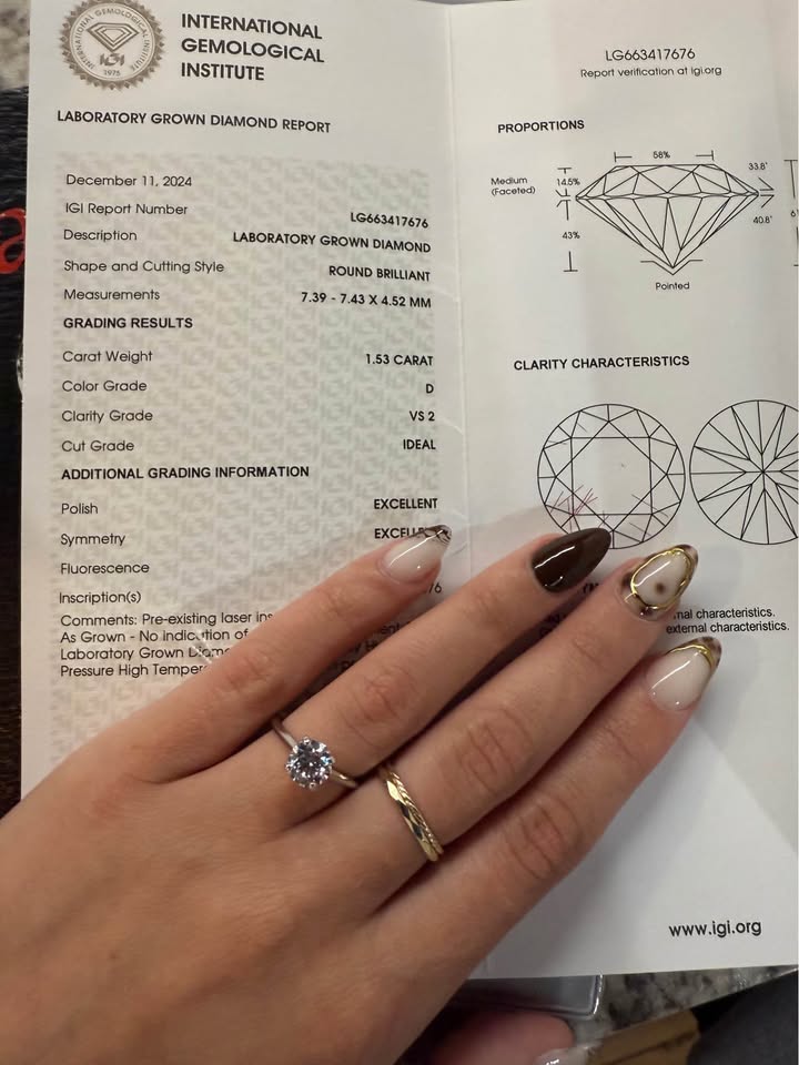 14KW 1.53 Round Lab Grown Diamond Engagement Ring