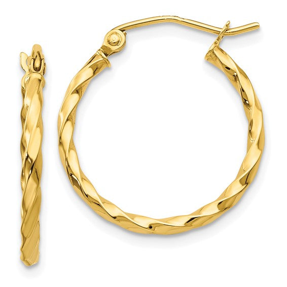 Twisted Polished Hoop Earrings