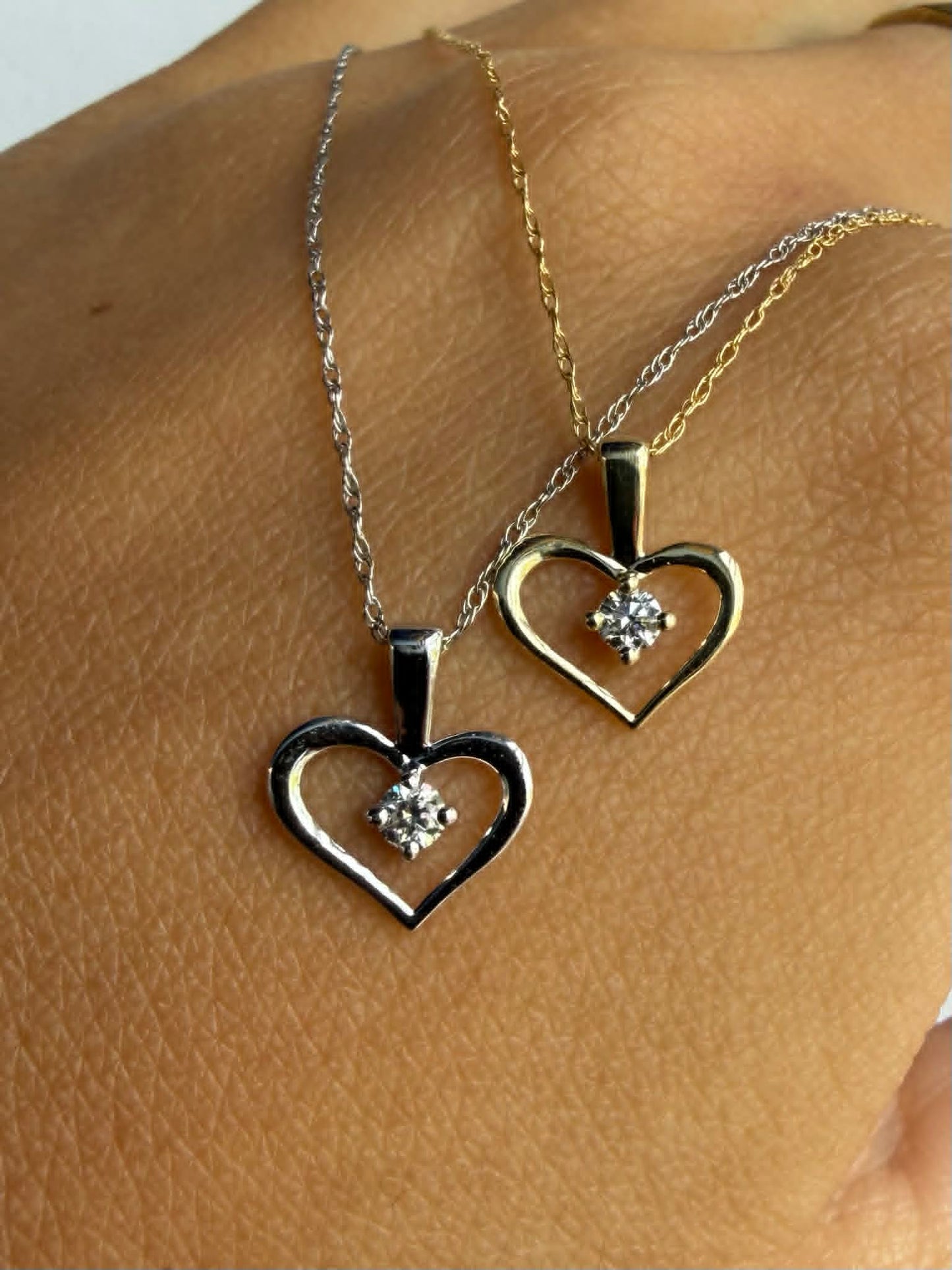 14K Heart Necklaces