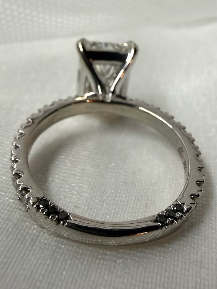 14KW 2.56ct Radiant Cut Lab Grown Diamond Engagement Ring with Hidden Accents