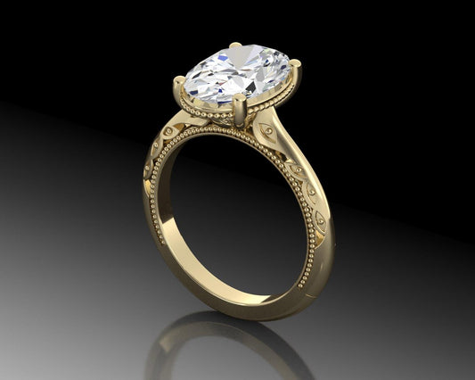 14KY 2ct Oval LG Diamond Custom Ring