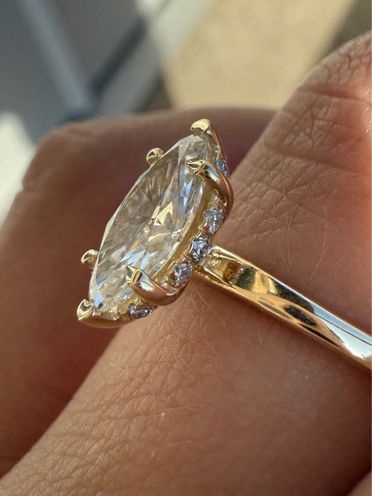 14KY 1.00ct Marquise Lab Grown Diamond Engagement Ring