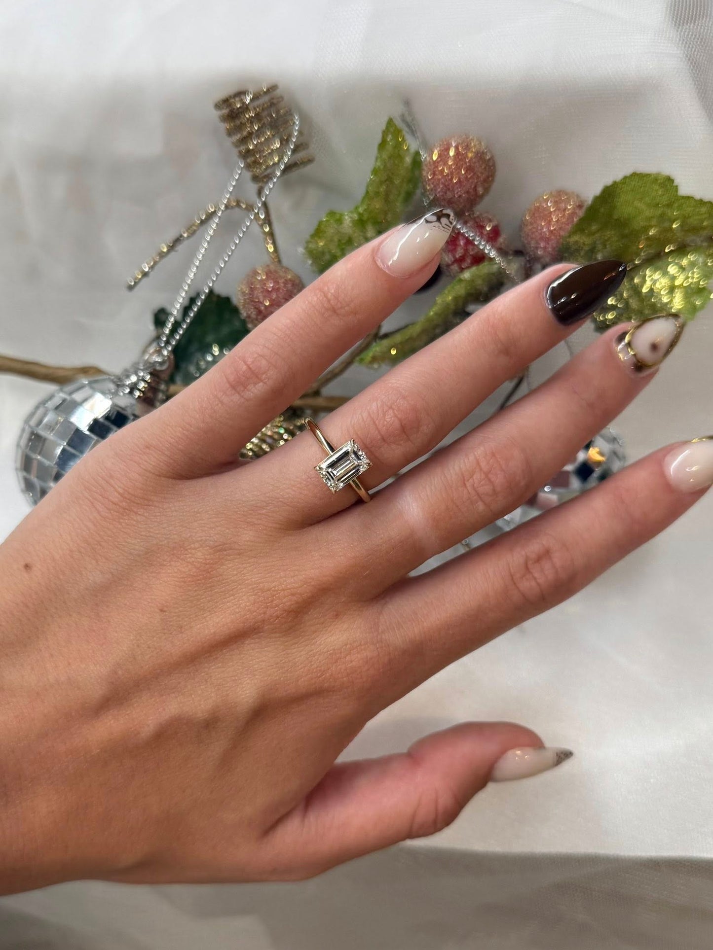 14KY 2.00ct Emerald Cut Lab Grown Diamond Engagement Ring