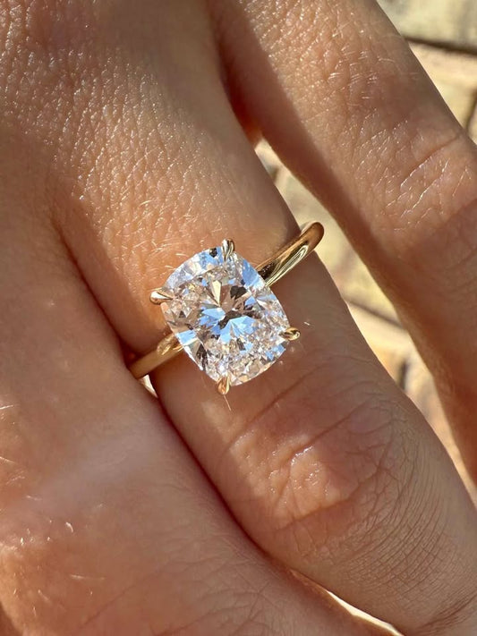 14KY 2.01ct Cushion Cut Lab Grown Diamond Engagement Ring