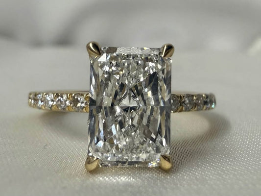 14KY 2.03ct Radiant Cut Lab Grown Diamond Engagement Ring