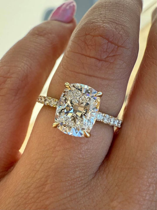 14KY 2.05ct Cushion Cut Lab Grown Diamond Engagement Ring