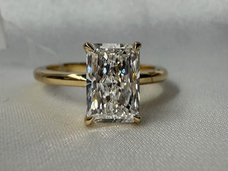 14KY 2.09ct Radiant Cut Lab Grown Diamond Engagement Ring