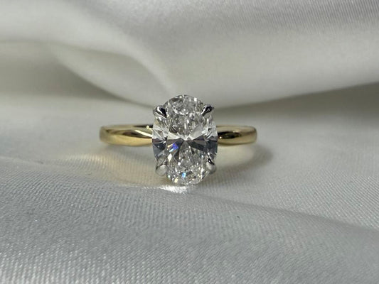 14KY 2ct Oval Lab Grown Diamond Engagement Ring