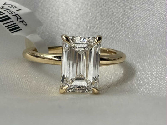 14KY 2.00ct Emerald Cut Lab Grown Diamond Engagement Ring