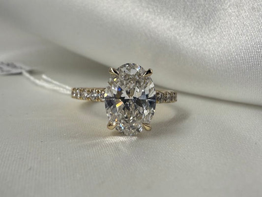 14KY 3.00ct Oval Lab Grown Diamond Engagement Ring