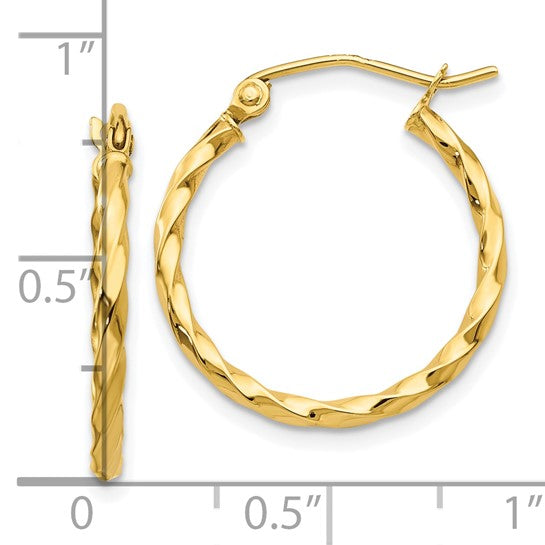 Twisted Polished Hoop Earrings
