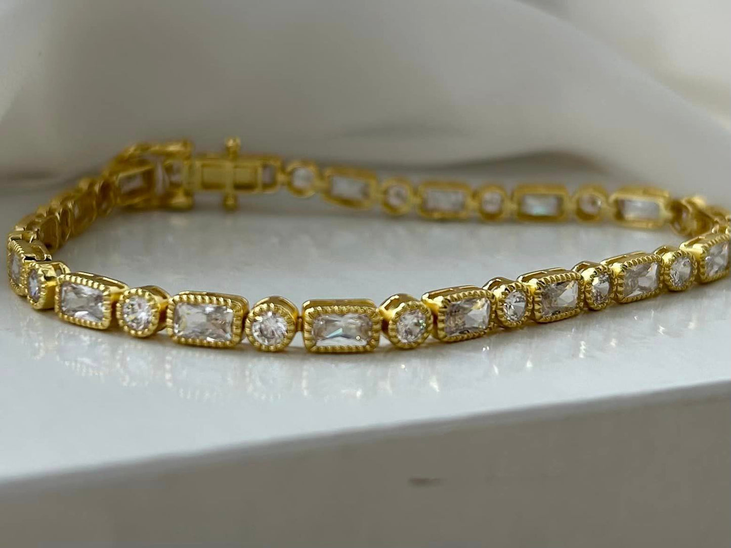 Gold plated CZ bracelet