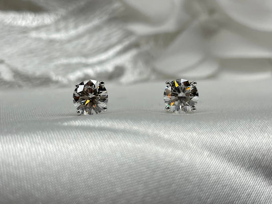 14KW Gold 1.50ctw Round Brilliant Lab Grown Diamond Earrings