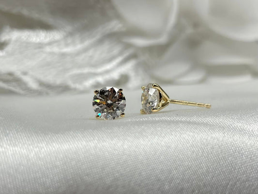 14KY Gold 1.50ctw Round Brilliant Lab Grown Diamond Earrings