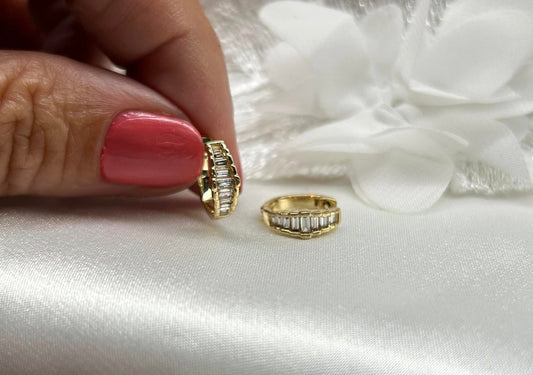14KY Natural Diamond Huggies