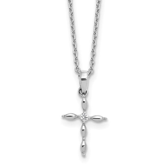 Sterling Silver with Diamond 18" plus 2" extension