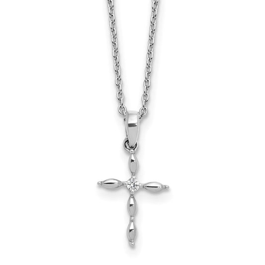 Sterling Silver with Diamond 18" plus 2" extension