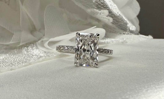 14KW 2.02ct Radiant Cut Lab Grown Diamond Engagement Ring