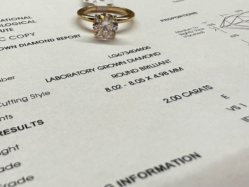 14KY 2.00ct Round Lab Grown Diamond Engagement Ring