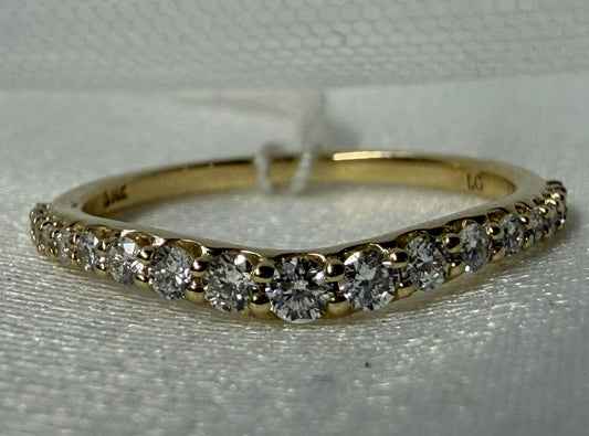 14KY 1/3ctw Lab Grown Diamond Contour Band